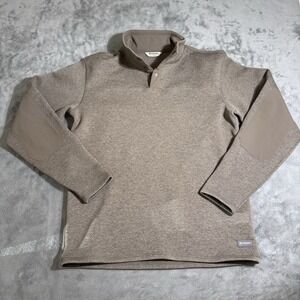 Simms Harbour Sweater Quarter Button Snap Sturgeon Heather Medium Fishing